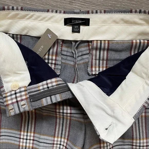 *J Crew Peyton Pant in Bronzed Ochre Rust Plaid - Picture 6 of 12